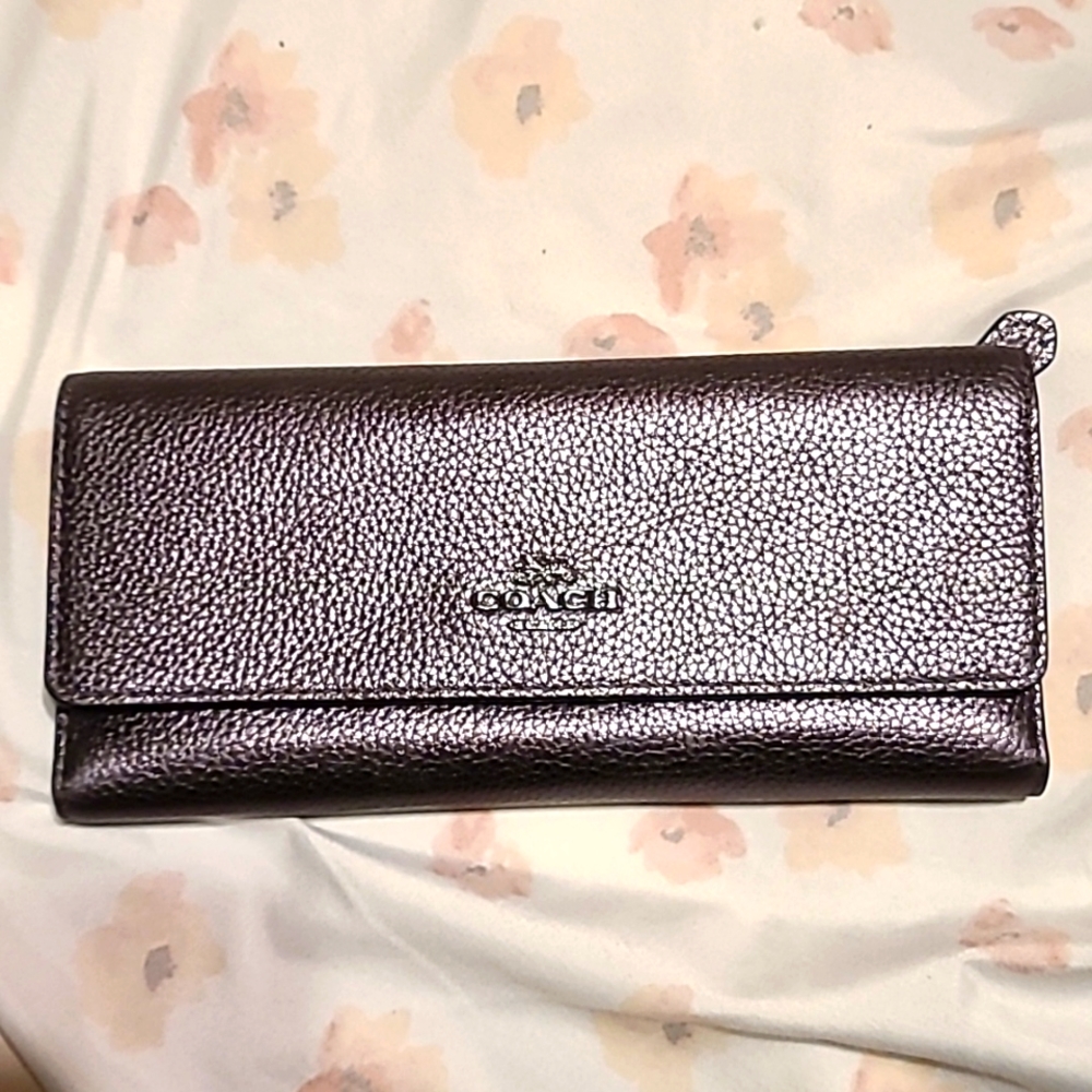 Coach Trifold Wallet Grey Pebble